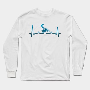 Motocross Heartbeat Design Long Sleeve T-Shirt